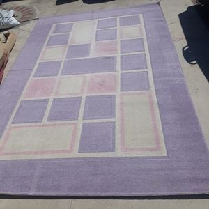 Area Rug Approx 10 x 6 Purple n White Merinos Inc.